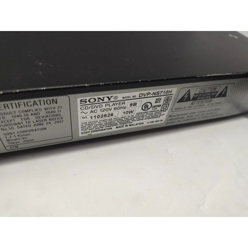 Sony DVP-NS710H CD/DVD Player Progressive Scan With Remote &Cables